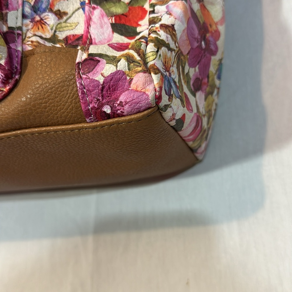 Rosetti Floral Tote Bag with Brown Accents - Picture 3 of 14